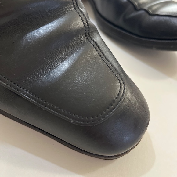 Salvatore Ferragamo Black Leather Slip-On Mens Penny Loafers size 8.5 main image 8